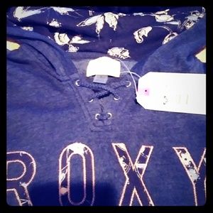 NWT Roxy Lace Front Hooded Pullover